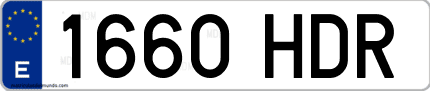 Ejemplo de matrícula de coche ordinaria 1660 HDR