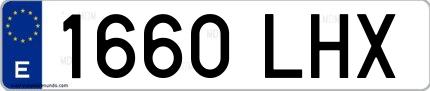 Ejemplo de matrícula española 1660 LHX