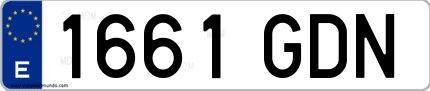 Ejemplo de matrícula española 1661 GDN