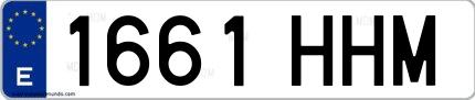 Ejemplo de matrícula española 1661 HHM