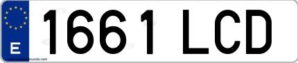 Ejemplo de matrícula española 1661 LCD