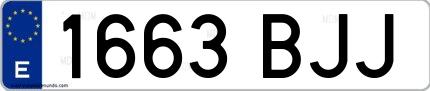 Ejemplo de matrícula española 1663 BJJ