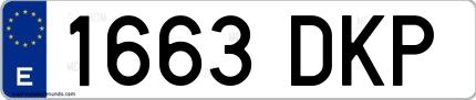 Ejemplo de matrícula española 1663 DKP