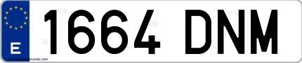 Ejemplo de matrícula española 1664 DNM
