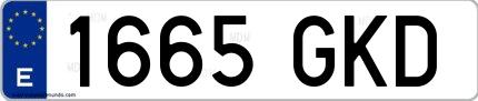 Ejemplo de matrícula española 1665 GKD