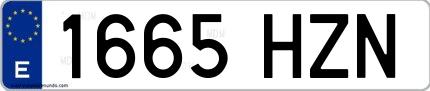 Ejemplo de matrícula española 1665 HZN