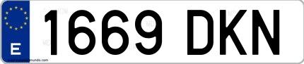 Ejemplo de matrícula española 1669 DKN