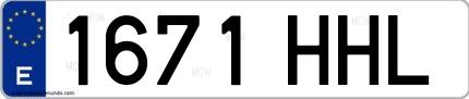 Ejemplo de matrícula española 1671 HHL