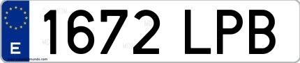 Ejemplo de matrícula española 1672 LPB