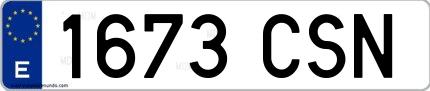 Ejemplo de matrícula española 1673 CSN