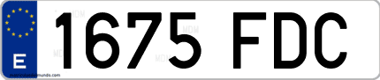Ejemplo de matrícula de coche ordinaria 1675 FDC