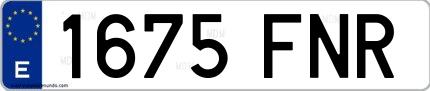 Ejemplo de matrícula española 1675 FNR