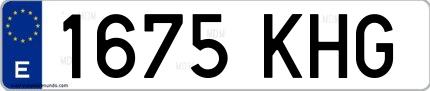 Ejemplo de matrícula española 1675 KHG