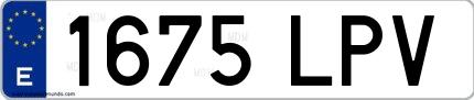 Ejemplo de matrícula española 1675 LPV