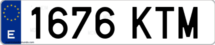 Ejemplo de matrícula de coche ordinaria 1676 KTM