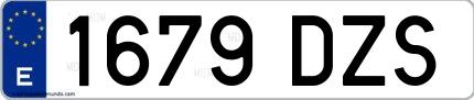 Ejemplo de matrícula española 1679 DZS
