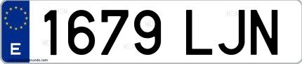 Ejemplo de matrícula española 1679 LJN