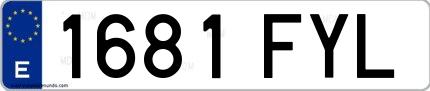 Ejemplo de matrícula española 1681 FYL