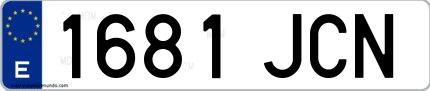 Ejemplo de matrícula española 1681 JCN