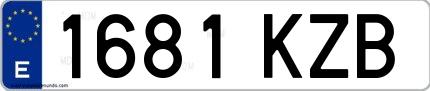 Ejemplo de matrícula española 1681 KZB