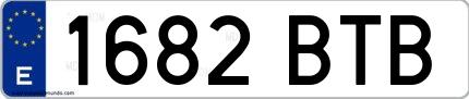 Ejemplo de matrícula española 1682 BTB