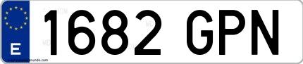 Ejemplo de matrícula española 1682 GPN