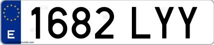Ejemplo de matrícula española 1682 LYY
