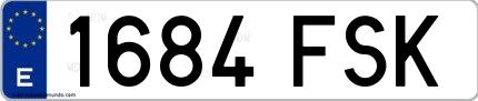 Ejemplo de matrícula española 1684 FSK