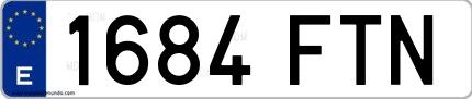 Ejemplo de matrícula española 1684 FTN