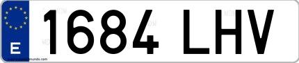 Ejemplo de matrícula española 1684 LHV