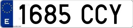 Ejemplo de matrícula española 1685 CCY