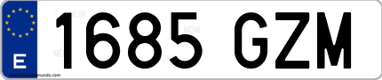 Ejemplo de matrícula de coche ordinaria 1685 GZM