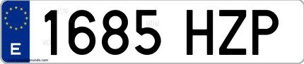 Ejemplo de matrícula española 1685 HZP