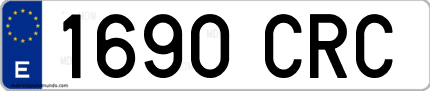 Ejemplo de matrícula de coche ordinaria 1690 CRC
