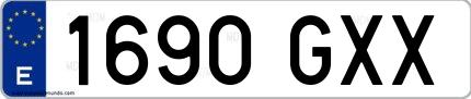 Ejemplo de matrícula española 1690 GXX
