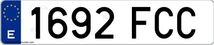 Ejemplo de matrícula española 1692 FCC
