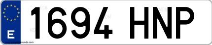 Ejemplo de matrícula española 1694 HNP