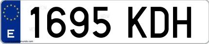 Ejemplo de matrícula española 1695 KDH