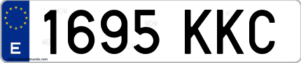 Ejemplo de matrícula de coche ordinaria 1695 KKC