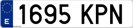 Ejemplo de matrícula de coche ordinaria 1695 KPN