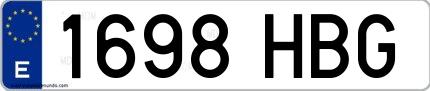 Ejemplo de matrícula española 1698 HBG