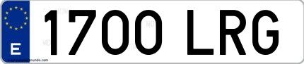 Ejemplo de matrícula española 1700 LRG