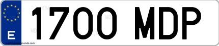 Ejemplo de matrícula española 1700 MDP