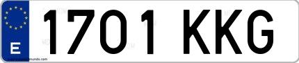 Ejemplo de matrícula española 1701 KKG