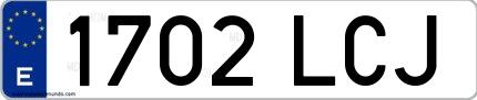 Ejemplo de matrícula española 1702 LCJ