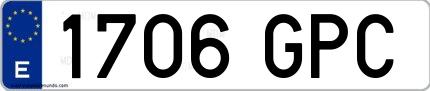Ejemplo de matrícula española 1706 GPC