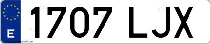 Ejemplo de matrícula española 1707 LJX