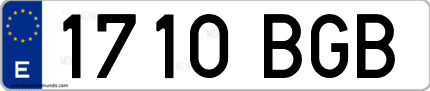 Ejemplo de matrícula de coche ordinaria 1710 BGB