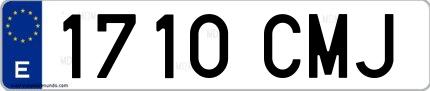 Ejemplo de matrícula española 1710 CMJ