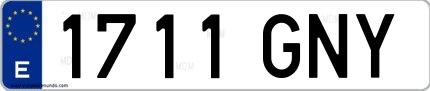 Ejemplo de matrícula española 1711 GNY